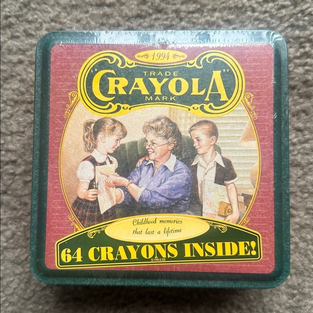 1994 Vintage Crayola 64 Crayons Collectible Tin